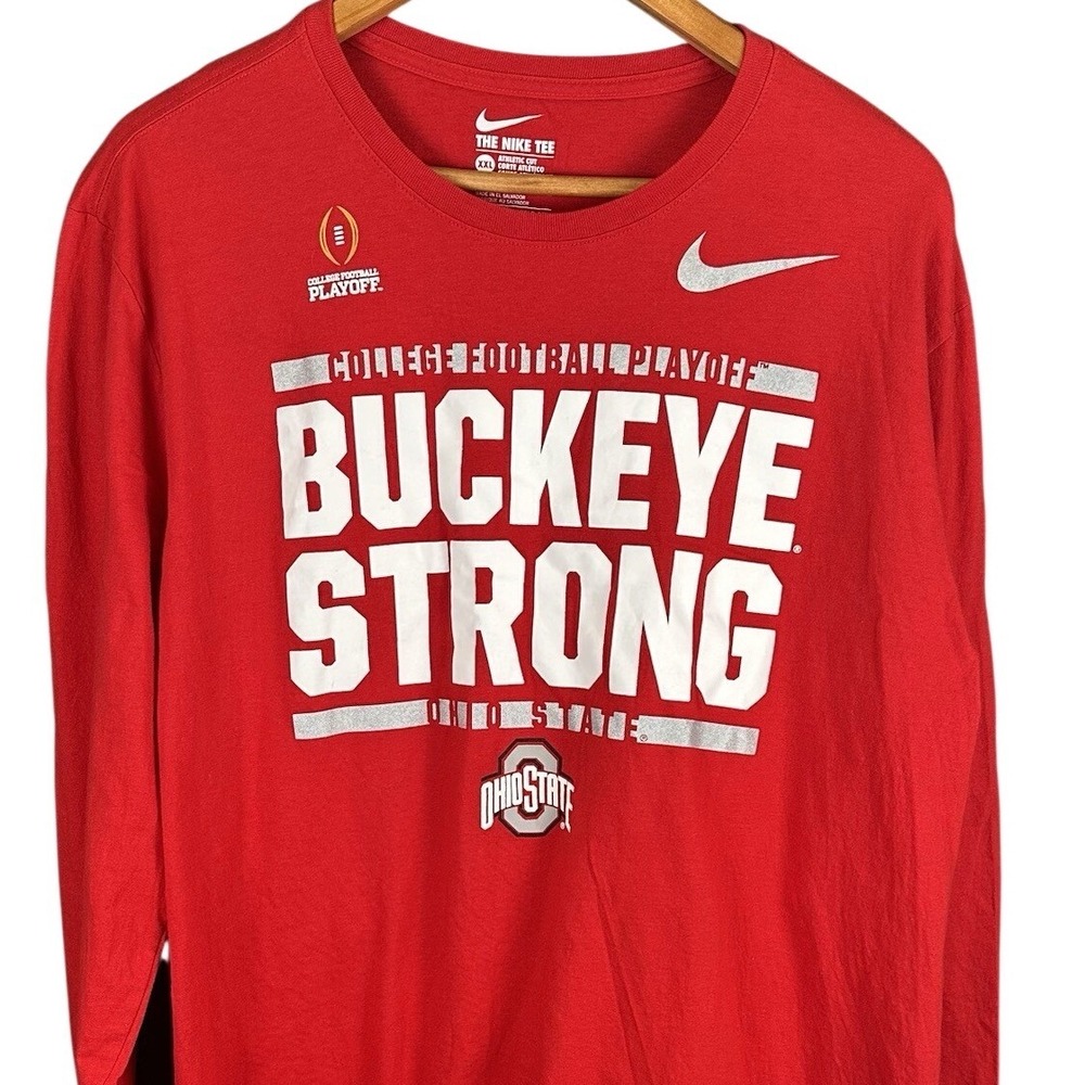 Nike Ohio State Buckeyes Buckeye Strong College Football Playoff Red Shirt XXL